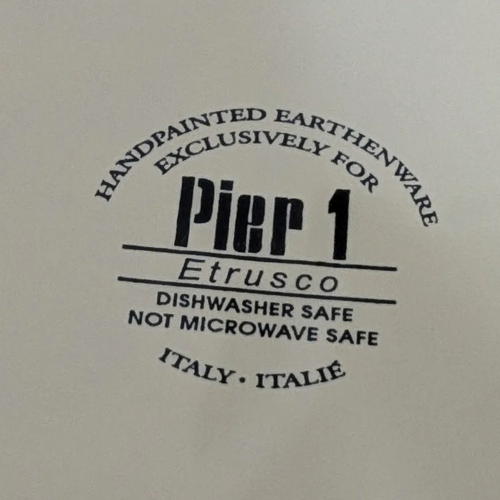 Pier 1 vintage discontinued‎ Etrusco stoneware 11.5